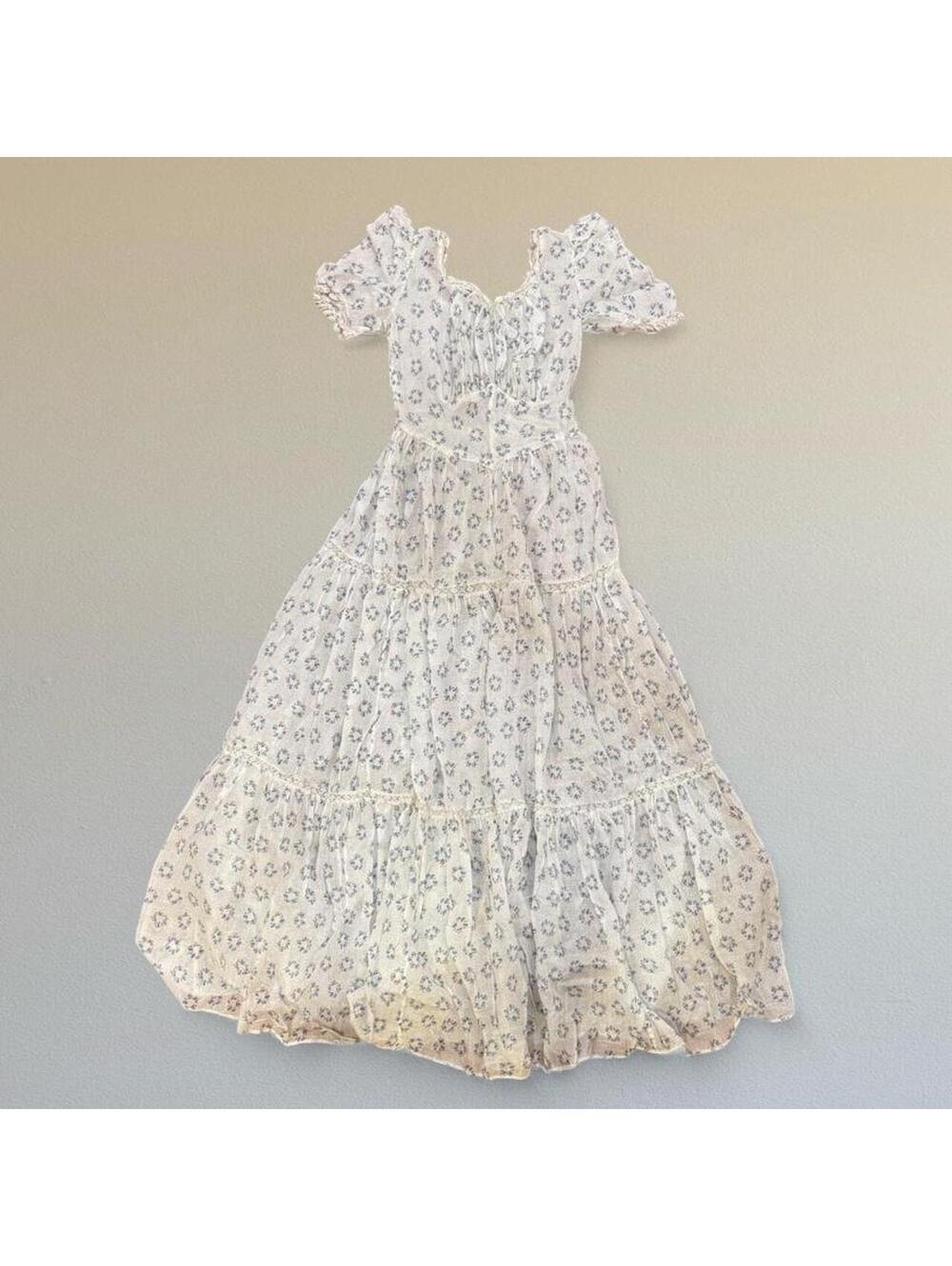SOLD Vintage 70s milkmaid peasant dress Sz. XS - Picture 3 of 8